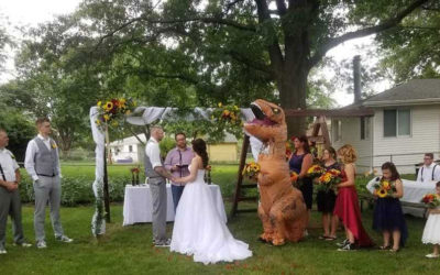 Maid of Honor Showed up with a T-REX Costume…