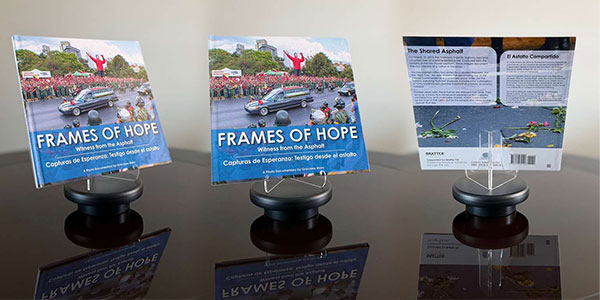 Diseño visual interno de la monografía Frames of Hope