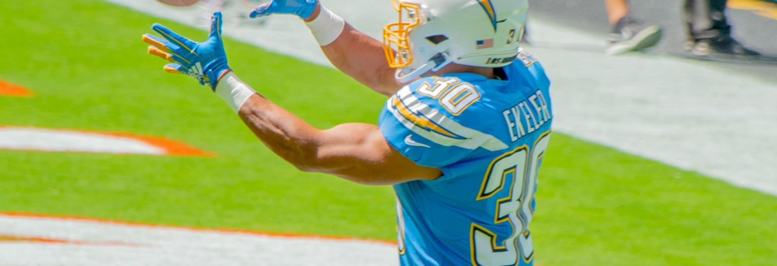 NFL running back celebrating a touchdown